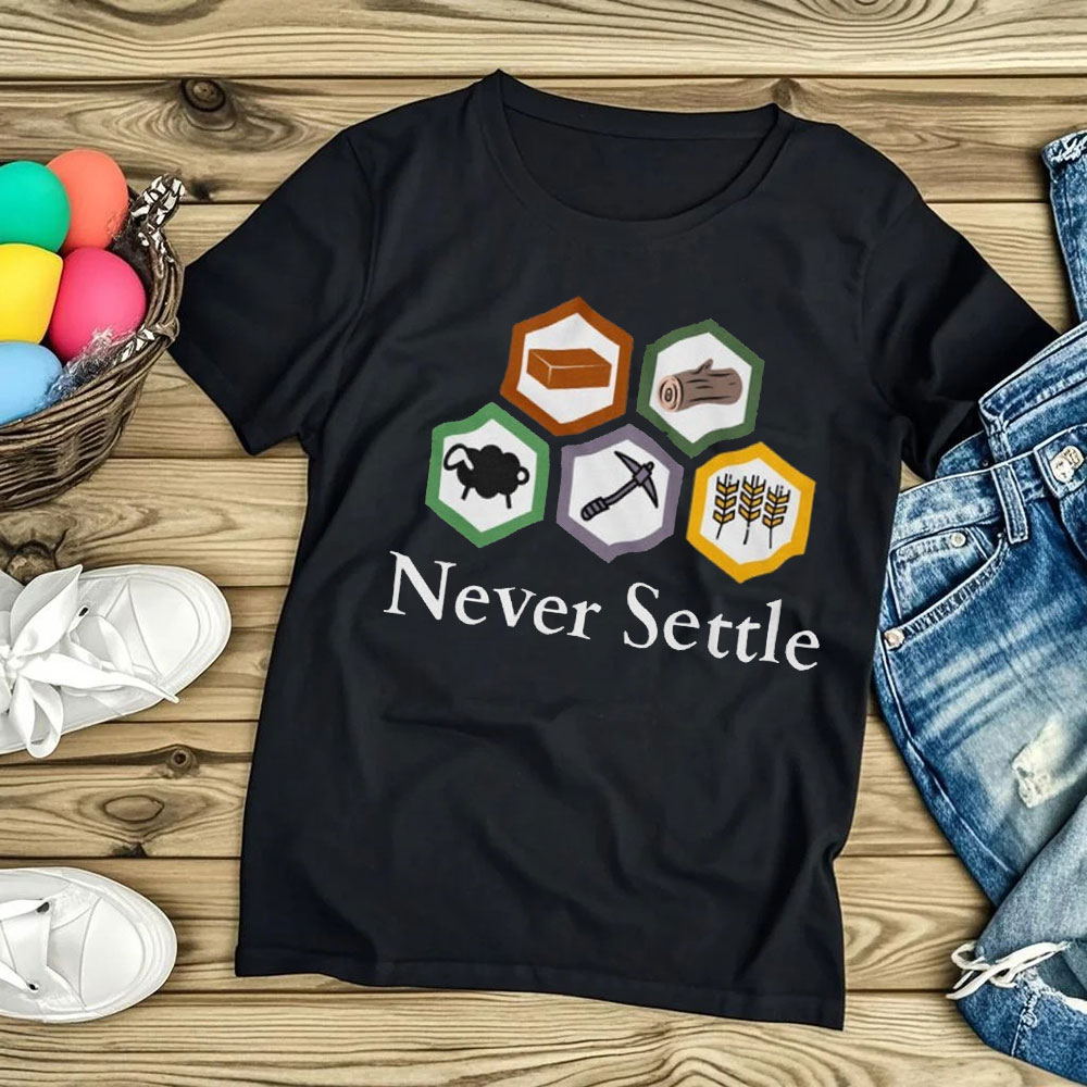 Camiseta Never Settle Catan Vi - Board Game Catan reseña y precio