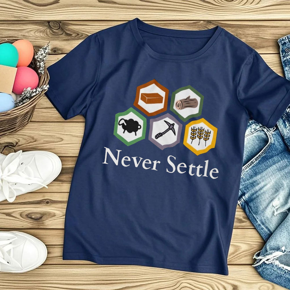 Camiseta Never Settle Catan Vi - Board Game Catan reseña y precio